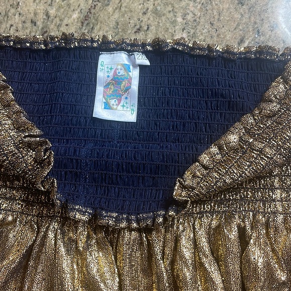QUEEN OF SPARKLES: SWING SHORTS - GOLD/NAVY - Picture 2 of 2